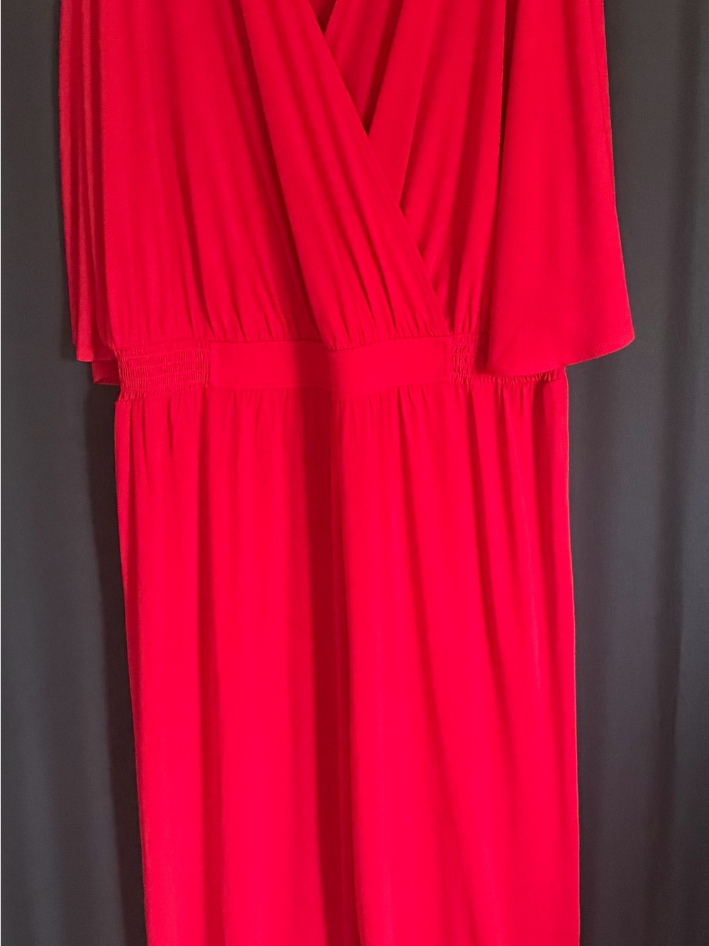 IMAN Bright Red Surplice Maxi Dress